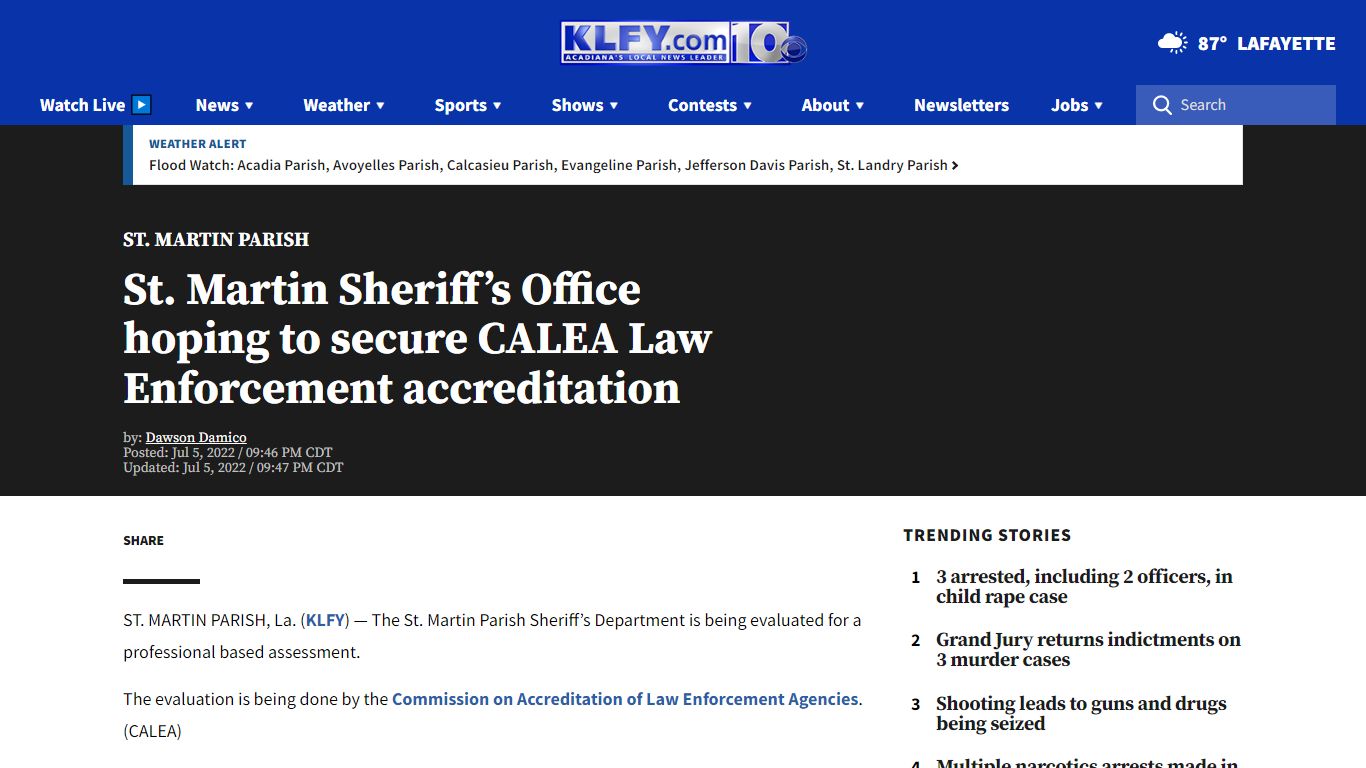 St. Martin Sheriff’s Office hoping to secure CALEA Law Enforcement ...